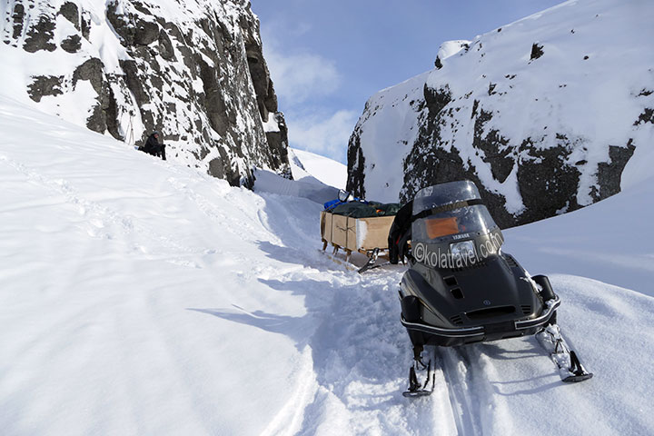 snowmobile kola peninsula murmansk region russian lapland