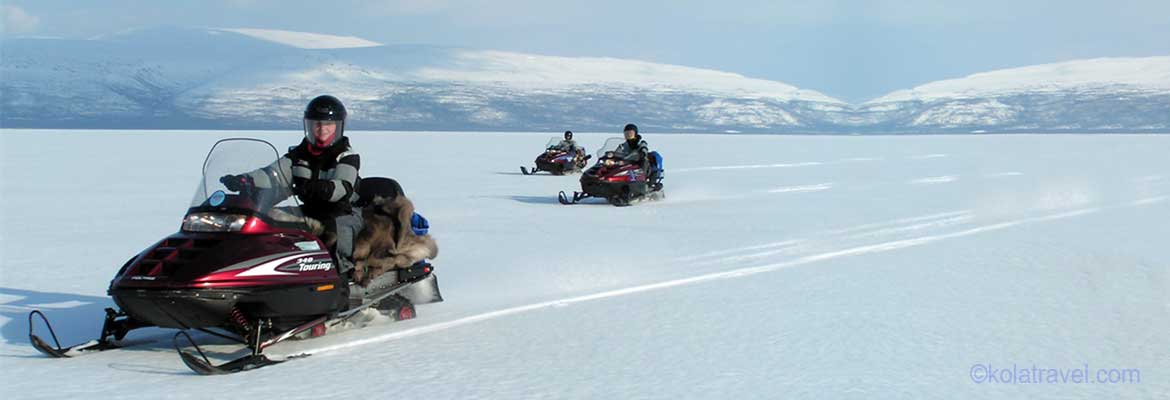 Snowmobiling tours snowmobile safaris Russia Kola Peninsula Russian Lapland Murmansk